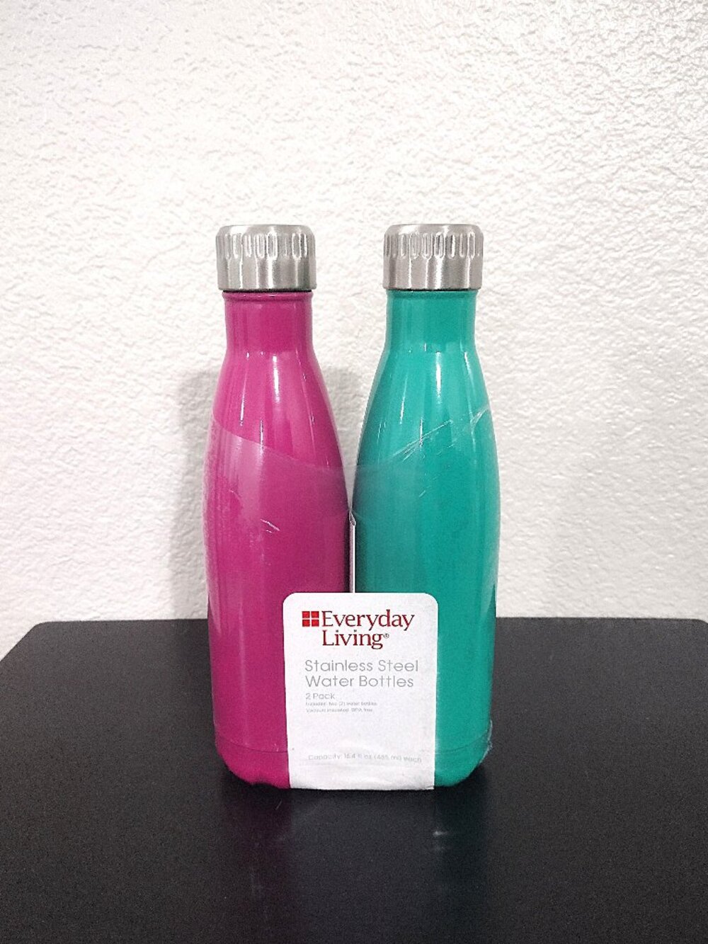Everyday Living 16.4oz Stainless Steel BPA Free Insulated Tumbler Bottle 2 Pack